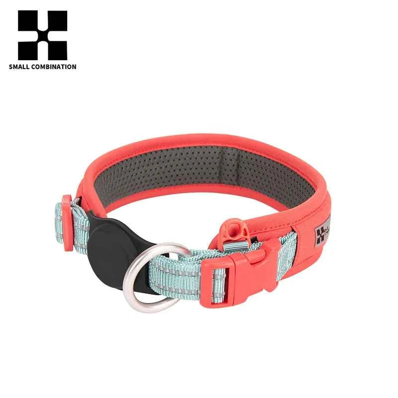 Personalized  Air Tag Small, Medium, Large, Padded Dog Collar;  Adjustable Nylon & Reflective!