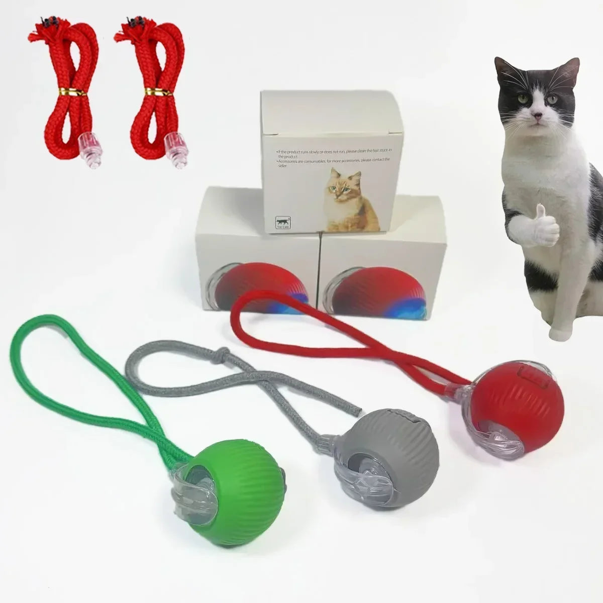 1~3pcs Cat Interactive Ball Toy. Automatic Rolling Ball Tail!  Rechargeable Smart Pet Electric Toy. Dog & Cat Training Imitates Mouse!