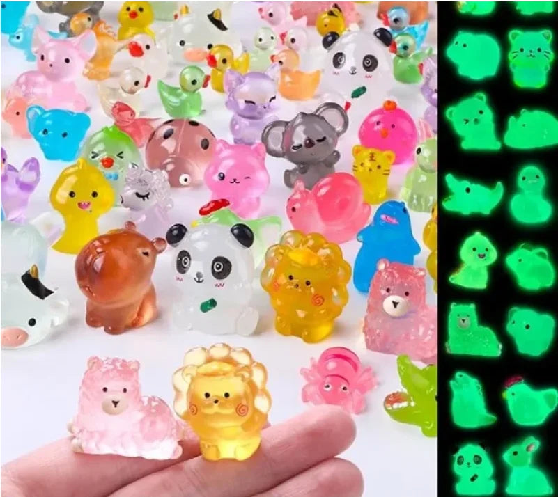 30-100pcs Luminous Mini Resin Animal Figurines Glow in The Dark Fish Tank. Aquarium Ornament Aquatic Landscape Decor Accessories. - JanesWaggingWonders