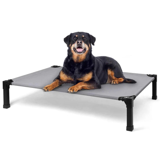 Elevated Dog Bed, Cooling Raised Pet Cot with Chew Proof Washable Breathable Mesh and Metal Frame.