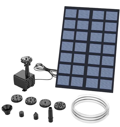 Solar Fountain with 6 Nozzles - 1.4W Solar Panel Floating Water Pump for Bird Baths, Pools,Garden DIY Waterfall Yard Decor