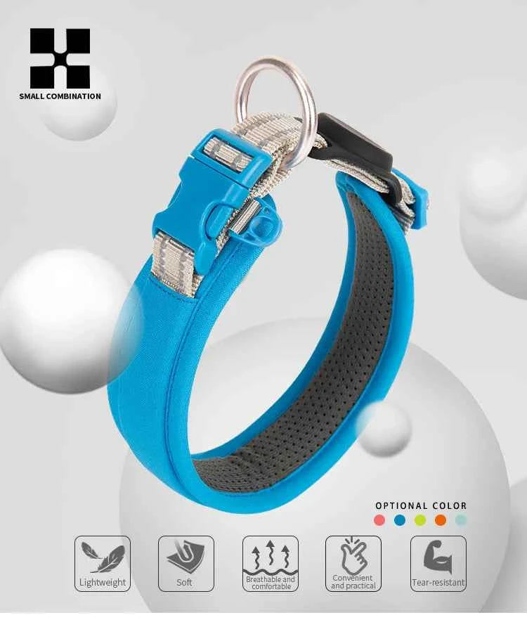 Personalized  Air Tag Small, Medium, Large, Padded Dog Collar;  Adjustable Nylon & Reflective!