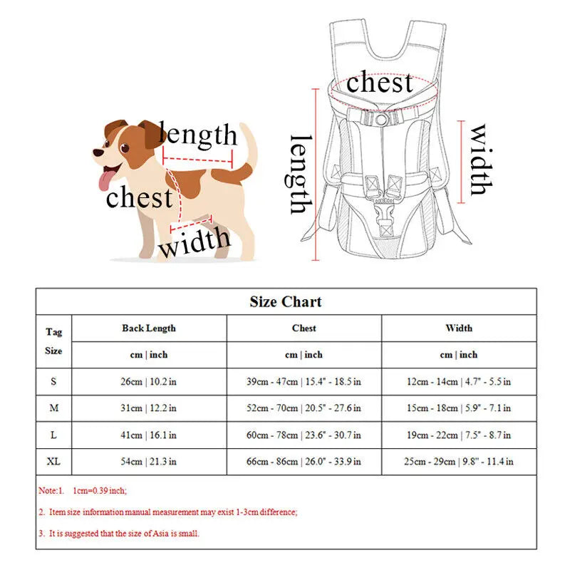 Pet Carrier Backpack for Dogs & Cats. Thickened Sponge Pet Front Carrier. Backpacks. 
Portable Puppy Transportation.