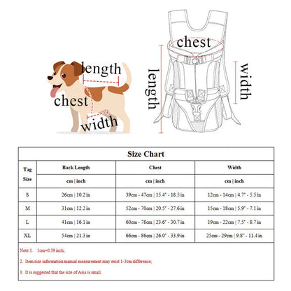 Pet Carrier Backpack for Dogs & Cats. Thickened Sponge Pet Front Carrier. Backpacks. 
Portable Puppy Transportation.