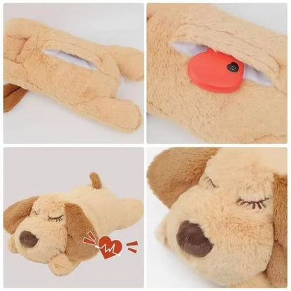 Sleep Aid Dog Heartbeat Toy.  Anxiety Relief, Behavioral Training. Lying Dog Fidget Toy. 
Stuffed Animal Soft Puppy Plush Doll.