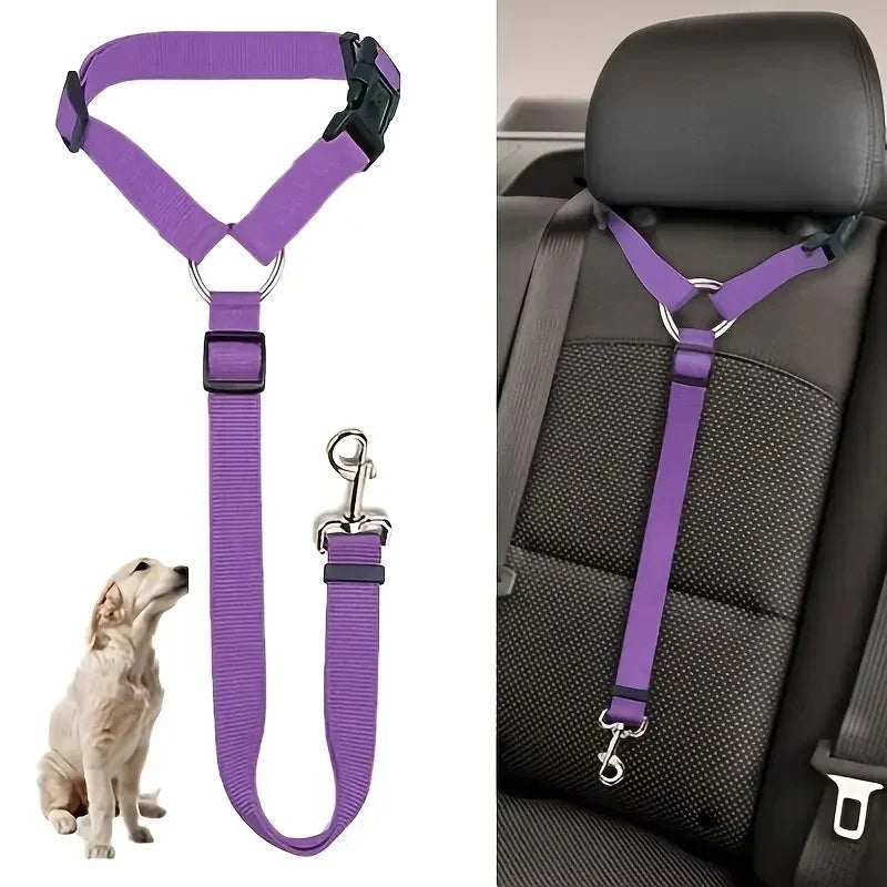 Adjustable Anti-Escape Pet Car Seat Belt Dog Cat Headrest! Safety Restraint, Portable Travel Safety Leash For pets!