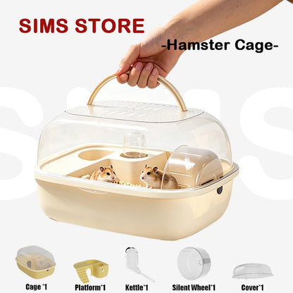 Transparent Hamster Cage Oversized Luxury Villa Large Space Habitat! Panoramic View for Hamsters & Small Pets - JanesWaggingWonders