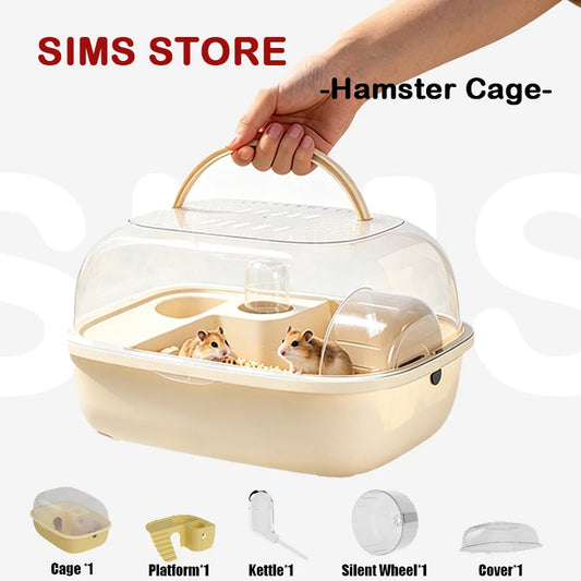 Transparent Hamster Cage Oversized Luxury Villa Large Space Habitat! Panoramic View for Hamsters & Small Pets - JanesWaggingWonders