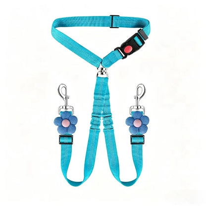 1Pcs Pet Dog & Cat Seat Belt Car. Car Safety Rope One Belt Two Dog Leash