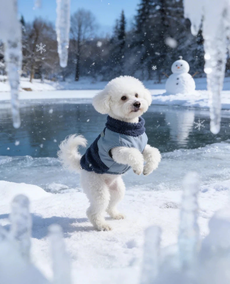 The lambskin material autumn and winter jacket for dogs is warm and comfortable - JanesWaggingWonders