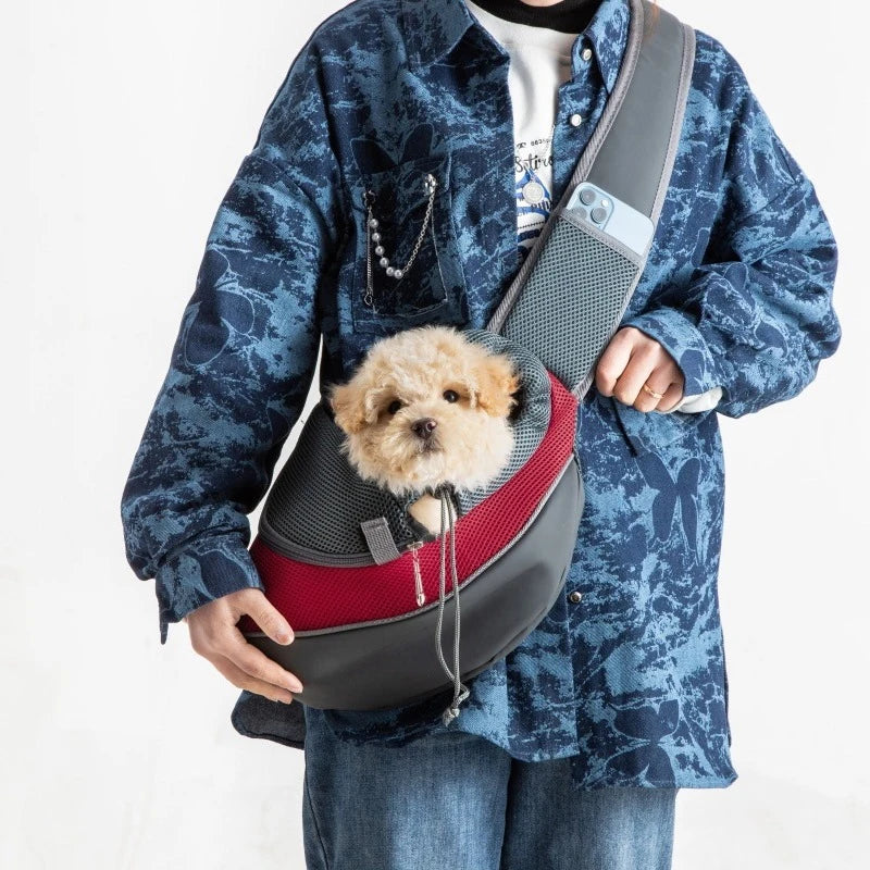 Pet Cat Dog Carrier. Travel Tote Shoulder Bags. Mesh Sling Carry Pack Pet Carrying Supplies 
Crossbody Shoulder Bag