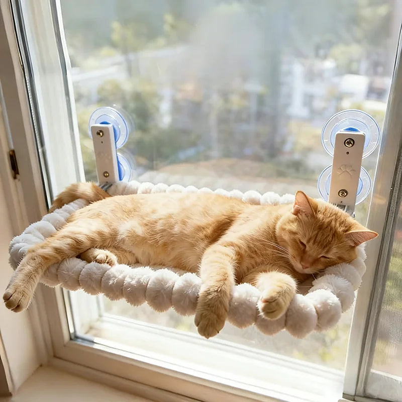 Cat Window Hammock with Strong Suction Cups – Cozy Perch for Indoor Cats - JanesWaggingWonders