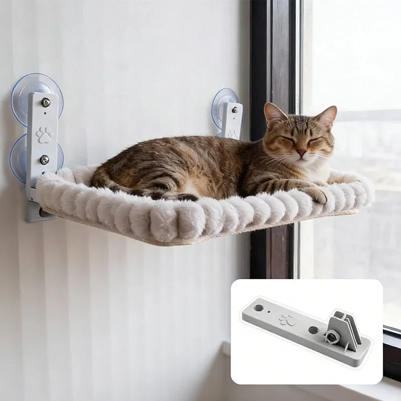 Cat Window Hammock with Strong Suction Cups – Cozy Perch for Indoor Cats - JanesWaggingWonders