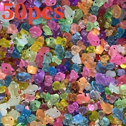 30-100pcs Luminous Mini Resin Animal Figurines Glow in The Dark Fish Tank. Aquarium Ornament Aquatic Landscape Decor Accessories. - JanesWaggingWonders