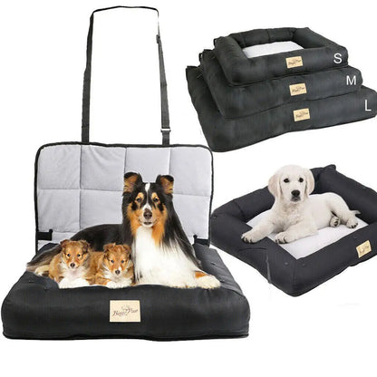 Car Seat Bed for Dog Waterproof Pet Cushion. Bed Mat Dog Carrier with Removable Pad Cover and Safety Belt 3 Sizes!