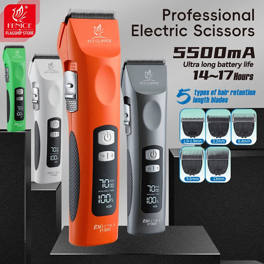 Cordless Rechargeable Pet Clipper, Low Noise! Professional Pet Hair Grooming Trimmer, Shaver Kit for Dogs & Cats.