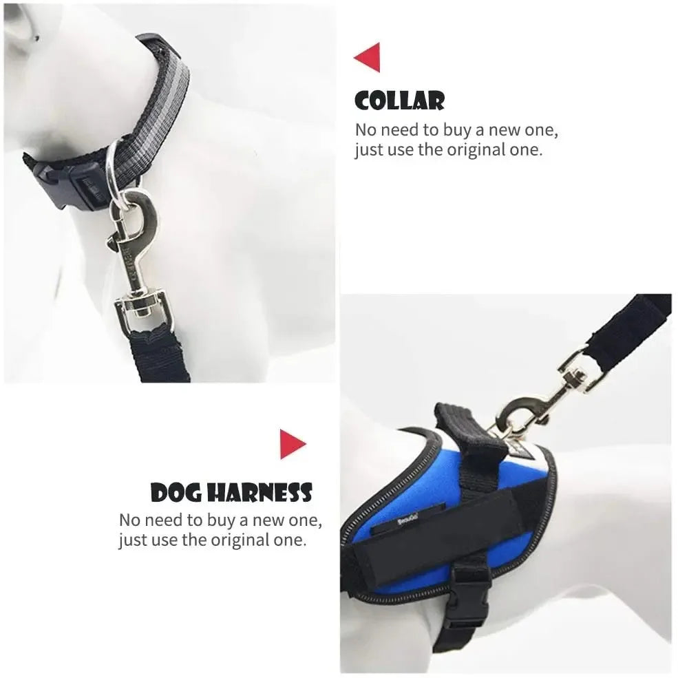 Dog Car Seat Belt Safety Protector Travel Pets Accessories. 
Breakaway. Dog Leash Collar.