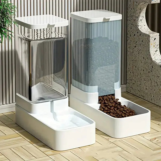 1pc/2pcs Automatic Pet Feeder/Water Dispenser, Plastic Gravity Dog & Cat Food And Water Dispenser Set