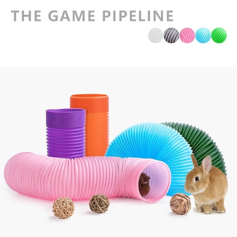Hamster Game Pipeline Small Pet. Fun Tunnel Telescopic 100cm Pipe for Guinea Pig Hedgehog Ferret Product. Rat Toys Stretch Tube.