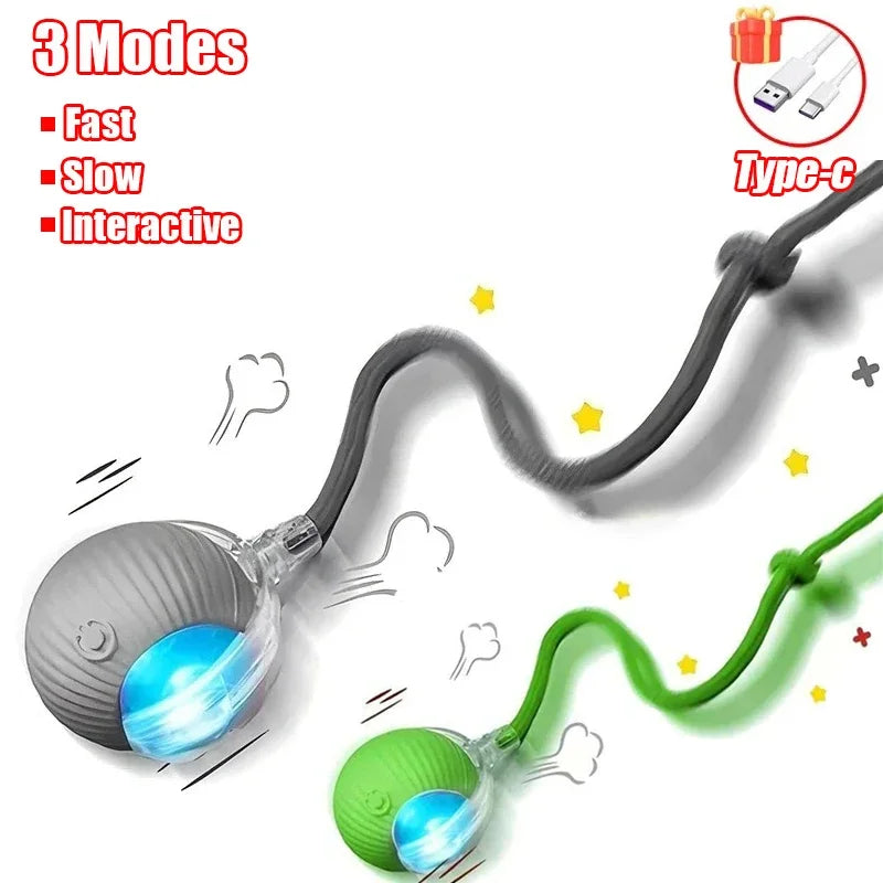 1~3pcs Cat Interactive Ball Toy. Automatic Rolling Ball Tail!  Rechargeable Smart Pet Electric Toy. Dog & Cat Training Imitates Mouse!