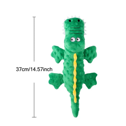 Soft Plush Dog Squeaky Chew Toys.  Stuffed Crocodile for Small & Large Dogs & Cat! Cute Interactive Squeak Toy.