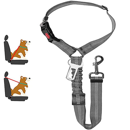 New Solid Two-in-one Pet Car Seat Belt. Dog Harness Leash. Back Seat Safety Belt Adjustable for Cats & Dogs.