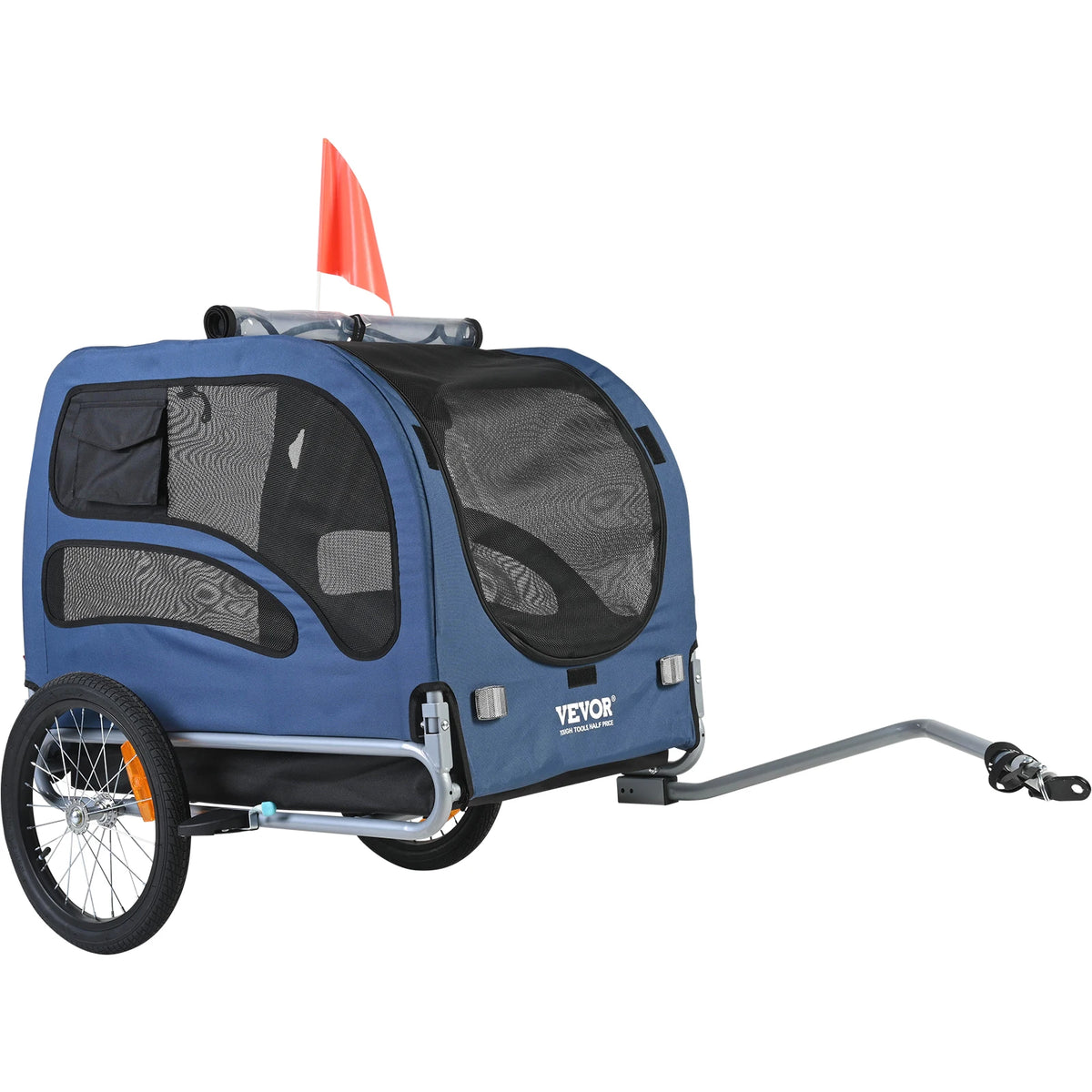 Pet Cart Bicycle Carrier Dog & Cat Bike Trailer with Coupler, Reflectors & Flag!  Collapsible to Store!