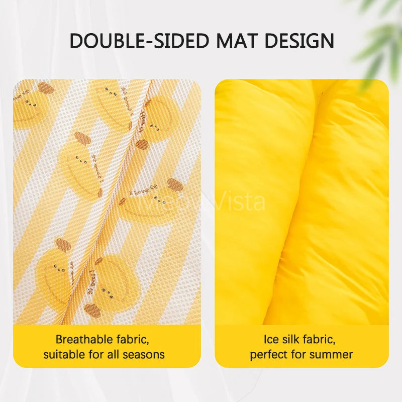Banana Ice Silk Cooling Bed with Dual-Sided Mat Non-Slip! Breathable Sofa for Cats &Small Dogs. - JanesWaggingWonders