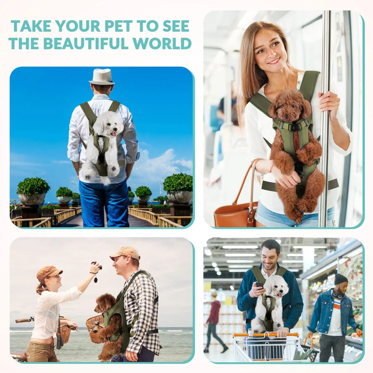 Pet Carrier Backpack for Dogs & Cats. Thickened Sponge Pet Front Carrier. Backpacks. 
Portable Puppy Transportation.