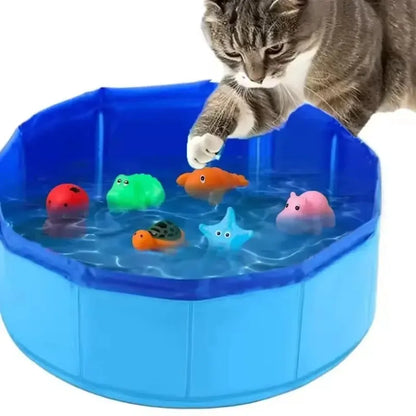 Portable PVC Pet Swimming Pool. Foldable Summer Swimming Pool. Non-slip Pet Bath Pet Cleaning Water Basin.