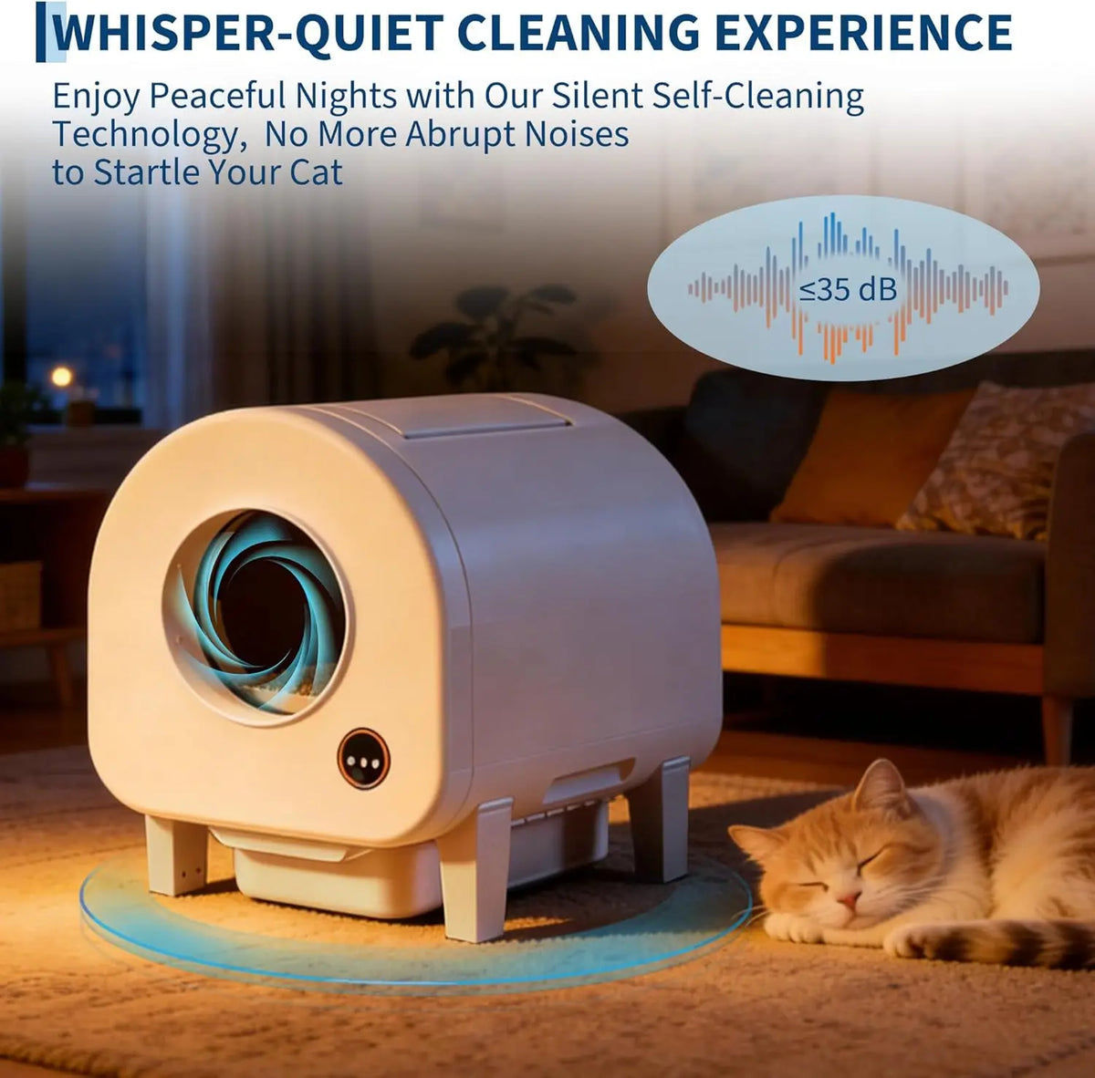 Smart Self-Cleaning Cat Litter Box, Wi Fi-Enabled Automatic Litter Box with Safety Protection! Large Capacity for Multiple Cats & Included Liner Bags - JanesWaggingWonders