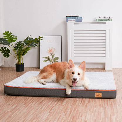 Large Orthopedic Dog Bed Kennel W/Memory Foam. Waterproof Pet Bed with Removable Washable Cover, Nonskid Bottom, Joint Relief!