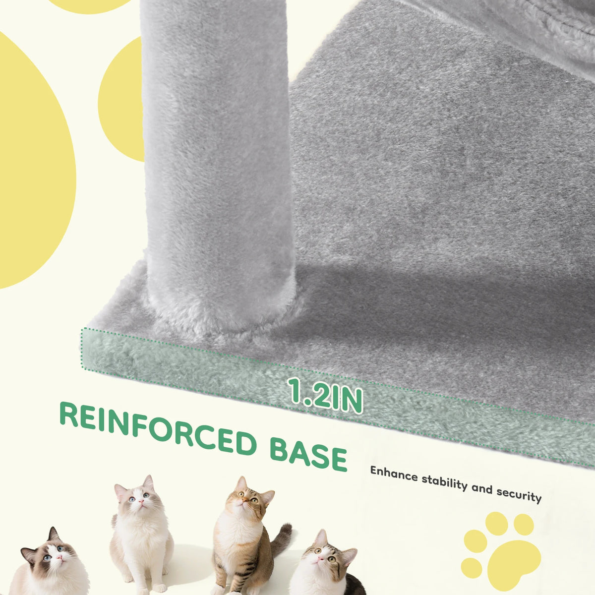 JJHK 44In Cat Tree Tall Multi-Cat Climbing Tower for Pets! Natural Sisal Scratching Posts Stable Pet House for Indoor Cats! - JanesWaggingWonders