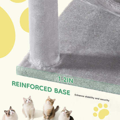 JJHK 44In Cat Tree Tall Multi-Cat Climbing Tower for Pets! Natural Sisal Scratching Posts Stable Pet House for Indoor Cats! - JanesWaggingWonders