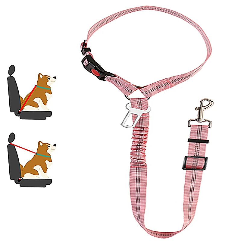 New Solid Two-in-one Pet Car Seat Belt. Dog Harness Leash. Back Seat Safety Belt Adjustable for Cats & Dogs.