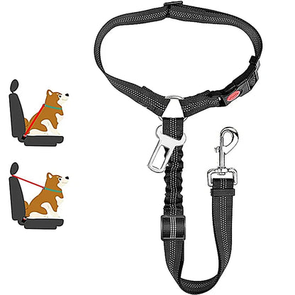 New Solid Two-in-one Pet Car Seat Belt. Dog Harness Leash. Back Seat Safety Belt Adjustable for Cats & Dogs.