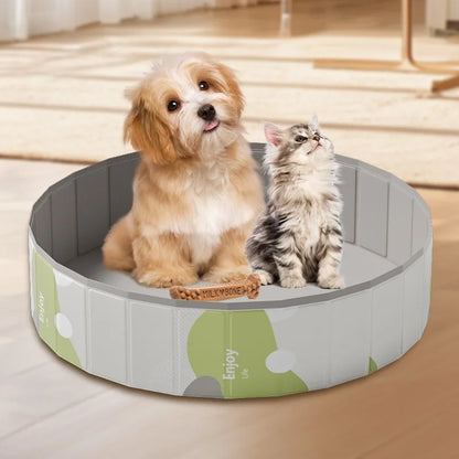 Foldable Anti-Scratch PVC Dog Pool, Thick No-Inflate Pet Bath Tub with Quick Drain, 
Portable Swimming Pool for Dogs, Cats, Kids, Outdoor Water & Sand Play