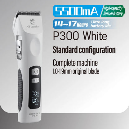 Cordless Rechargeable Pet Clipper, Low Noise! Professional Pet Hair Grooming Trimmer, Shaver Kit for Dogs & Cats.