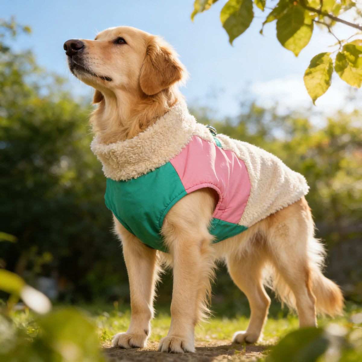 The lambskin material autumn and winter jacket for dogs is warm and comfortable - JanesWaggingWonders