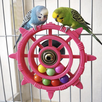 Rudder Shaped Parrot Spinner Rattle Toy. Bite Resistant Colorful Beads. 
Interactive Spinning Wheel Plastic.
