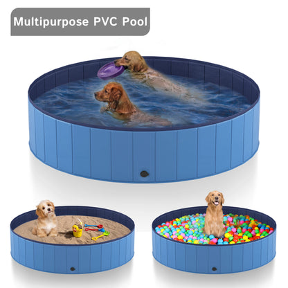 Portable Dog Pool, Foldable Pet Swimming Tub, Anti-Slip Collapsible Pet Bathtub, Hard Plastic Bath Pool for  Dogs and Cats!
