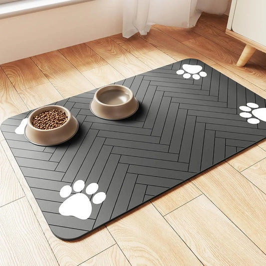 Absorbent Pet Feeding Placemats for Food and Water Bowl, with Waterproof Rubber Backing, 
Quick Dry Water Mat for Dog Cat