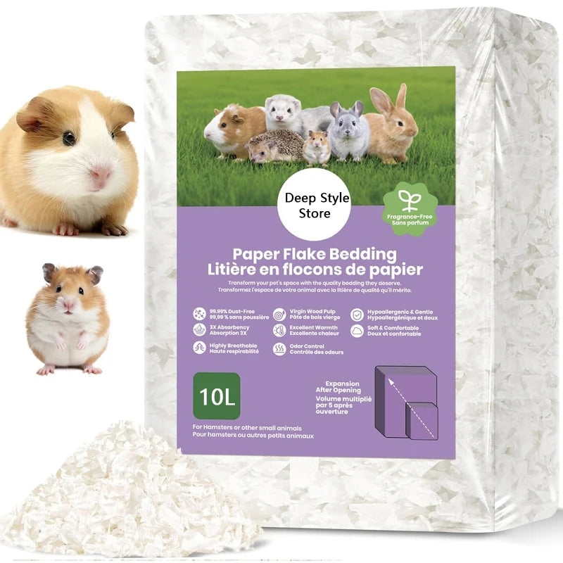 10L/400g Cozy Hamster Bedding Absorbent & Odor-Control Paper Cotton for Syrian Hamsters - Cage Litter & Nesting Material - JanesWaggingWonders