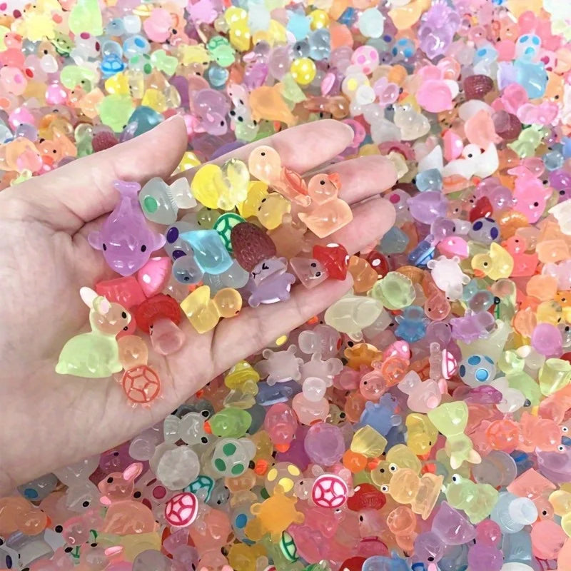 30-100pcs Luminous Mini Resin Animal Figurines Glow in The Dark Fish Tank. Aquarium Ornament Aquatic Landscape Decor Accessories. - JanesWaggingWonders