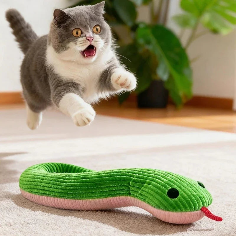 Interactive Snake Plush Toy for Dogs, Cats & Kittens. Crinkle Sound Kick Stick. Funny Pet Chew Toys.