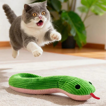 Interactive Snake Plush Toy for Dogs, Cats & Kittens. Crinkle Sound Kick Stick. Funny Pet Chew Toys.
