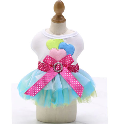 Fashion Bowknot Dog Dress, Skirts Mesh Lace Bow Knot Princess Dress! Clothes for Small & Medium Dogs.
