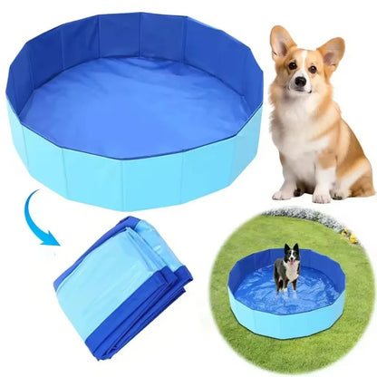 Portable PVC Pet Swimming Pool. Foldable Summer Swimming Pool. Non-slip Pet Bath Pet Cleaning Water Basin.