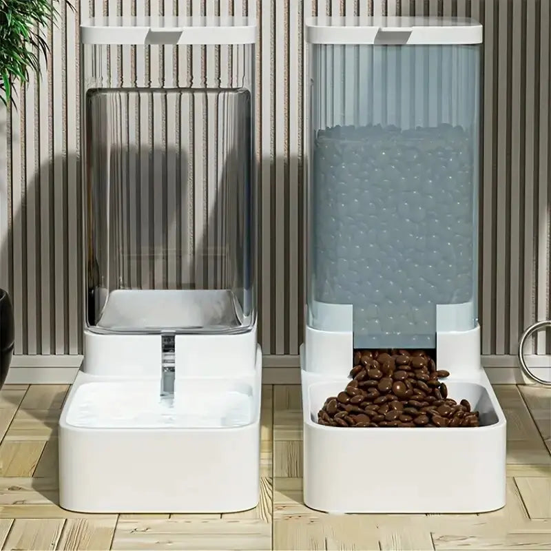 1pc/2pcs Automatic Pet Feeder/Water Dispenser, Plastic Gravity Dog & Cat Food And Water Dispenser Set