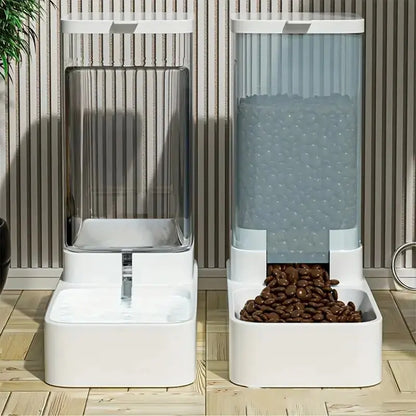 1pc/2pcs Automatic Pet Feeder/Water Dispenser, Plastic Gravity Dog & Cat Food And Water Dispenser Set
